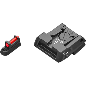 Adjustable rear sight and front sight with red fiber kit...