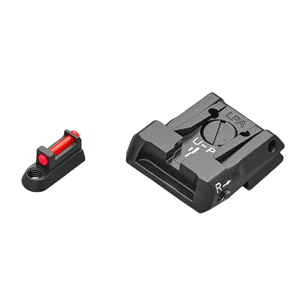 Adjustable rear sight and front sight with red...