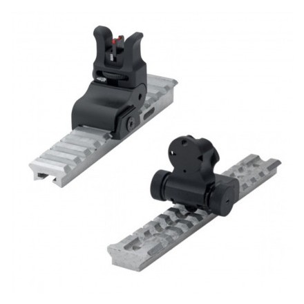 Folding Adjustable Sight Set MAS7COM for AR15 / M4, for Picatinny Rail - LPA