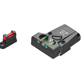Kit adjustable rear sight with green fiber and front...