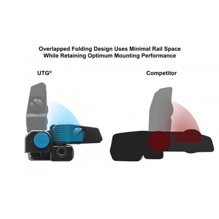 UTG ACCU-SYNC® Mira posteriore flip-up a molla AR15
