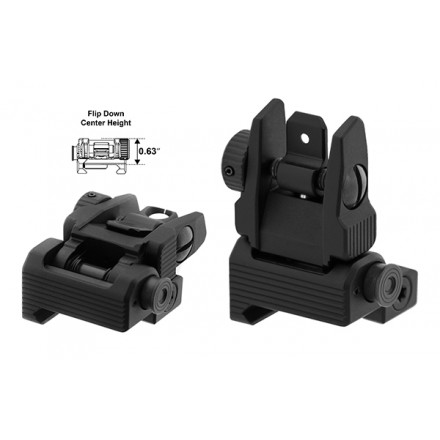 UTG ACCU-SYNC® Mira posteriore flip-up a molla AR15