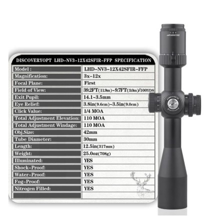 Cannocchiale 3-12x42 HD SF IR ED AO 30 mm -...