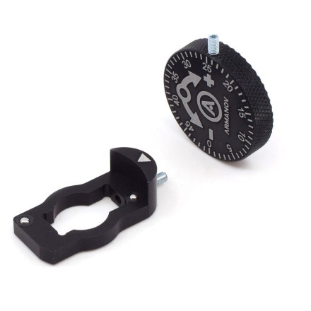 Clickable thrower adjustment knob, for small powder bar for pistol - Armanov