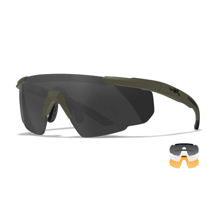 X CLASSIC SABER ADVANCED 308 (3 lens) with green frame - Wiley X