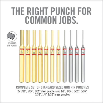 Accu-Punch® 11-Piece Standard Brass & Steel Pin...