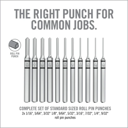Accu-Punch® 11-Piece Roll Pin Punch Set - Real...