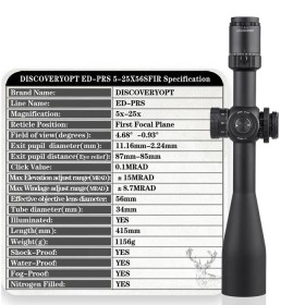Riflescope 5-25x56 SF IR ED AO 34mm - DiscoveryOpt 2