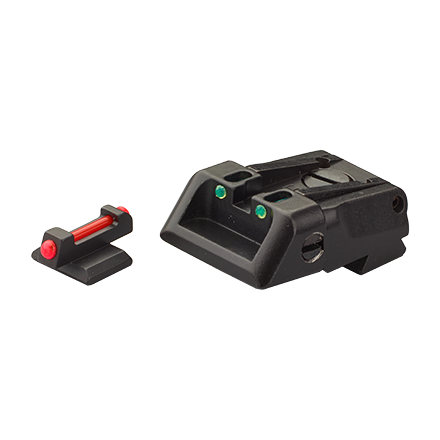 Adjustable Rear sight with green fiber + front...