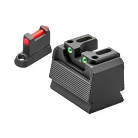 Co-Witness front sight and height-adjustable rear sight...