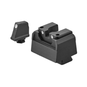 Co-Witness front sight and height-adjustable rear sight...