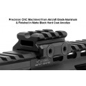 Super Slim Picatinny Riser Mount 3 Slots 0.5" High Aluminum Black - Leapers UTG
