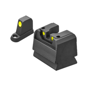 Co-Witness front sight and height-adjustable rear sight...