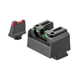 Co-Witness front sight and height-adjustable rear sight...