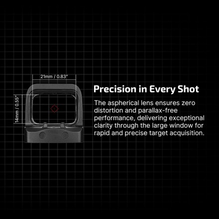 Red dot Osight S, multireticolo 2/32 MOA - Olight