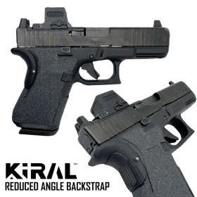 Reduced angle and shock-absorber backstrap for Glock...