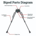 Carbon Fiber 9"-13.5" Swivel Spring Bipod - Vector Optics