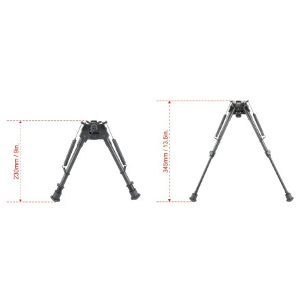 Carbon Fiber 9"-13.5" Swivel Spring Bipod -...