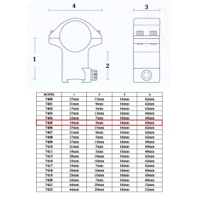 Rings for Picatinny/ Weaver, diameter 30mm, low - Konus 2