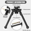 Quick-release bipod 19-25cm/ 7.5"-10.6", polymer - BlauOptik