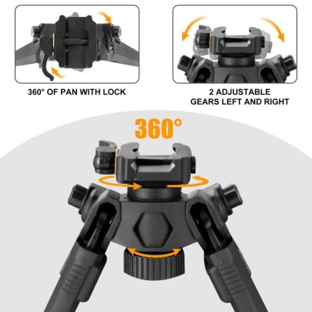 Quick-release bipod 19-25cm/ 7.5"-10.6",...