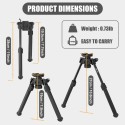 Quick-release bipod 19-25cm/ 7.5"-10.6", polymer - BlauOptik