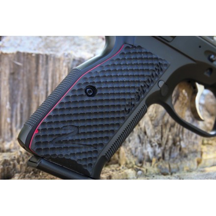 CZ Shadow 2 Grips Palm Swell Bogies in G10 - Engraved - Lok Grips