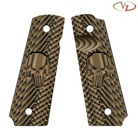 Operators II grips with The Punisher engrave, hyena brown...