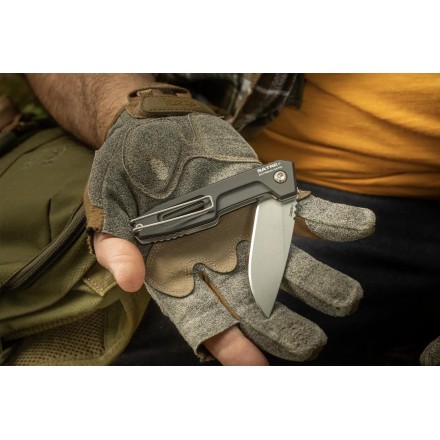 Folding knife SATRE F N690, black, stone washed...
