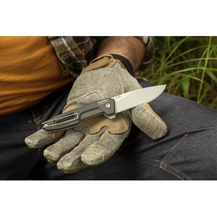 Folding knife SATRE F N690, black, stone washed...