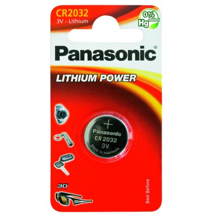 Button battery CR2032 Lithium 3V - Panasonic