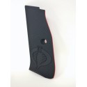 Palm Swell Grips Shadow 2 COBRA CHECKERED Black Engraved & Liner Red- Lok Grips