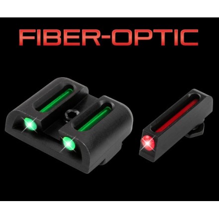 Low Sights Set, with Fiber Optic Red and Green, Glock 17-35 - Truglo
