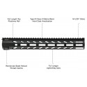 Arwen 14" M-LOK Free Float Handguard, Black - UTG PRO