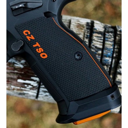CZ 75 TSO grips Palm Swell Checkered - CZ TSO Color Fill & Liner - Lok Grips