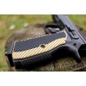 THIN Brass grips Shadow 2 Slim, with G10 Insert - Lok Grips