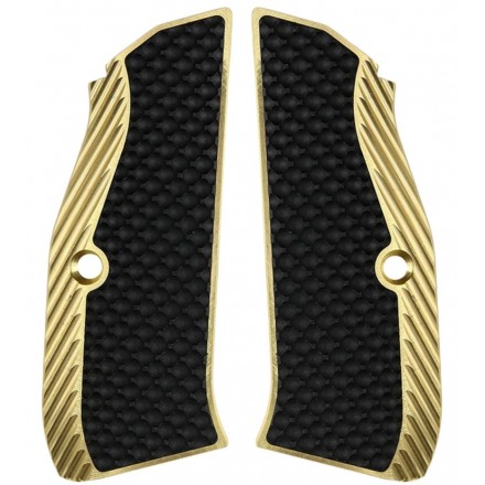 Guancette per Shadow 2 THIN BRASS in Ottone (sottili), con Inserto in G10 - Lok Grips