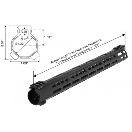 Handguard da 17" Forerunner Free Float, M-Lok - UTG