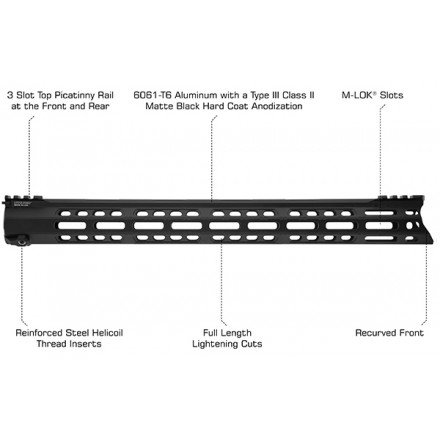 UTG PRO® Forerunner 17" M-LOK® Free Float Handguard - UTG