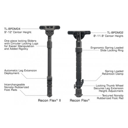 Recon Flex® II Bipod, 7"-9" Center Height, M-LOK - UTG