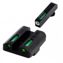 Set mire TFX con Tacca di Mira (con fibre ottiche) e Mirino (Trizio+fibre ottiche), per Glock - Truglo