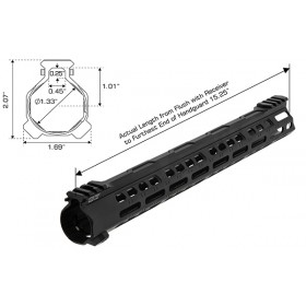 Handguard Forerunner 15" M-LOK® Free Float - UTG PRO 2