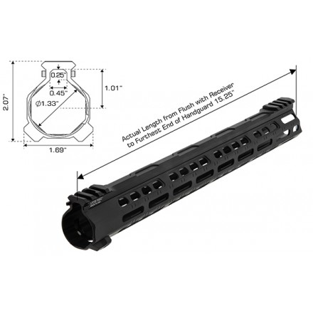 Handguard Forerunner 15" M-LOK® Free Float - UTG PRO