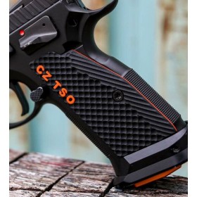 Grips for CZ Shadow 2 / Tactical Sport / Czechmate THIN BOGIES SHORT, Inlay & Liner with logo "CZ TSO"- Lok Grips